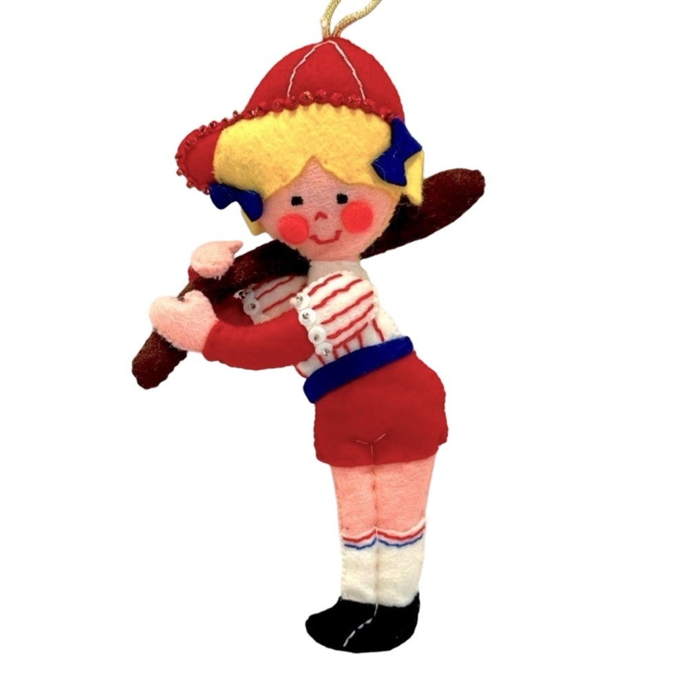 Vintage‎ Bucilla Softball Girl Holiday Christmas Ornament